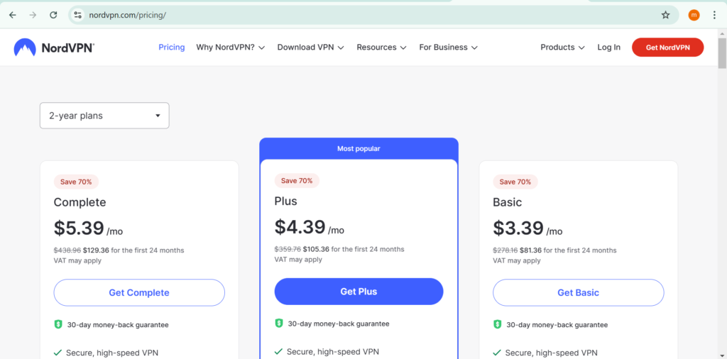 pricing plan
